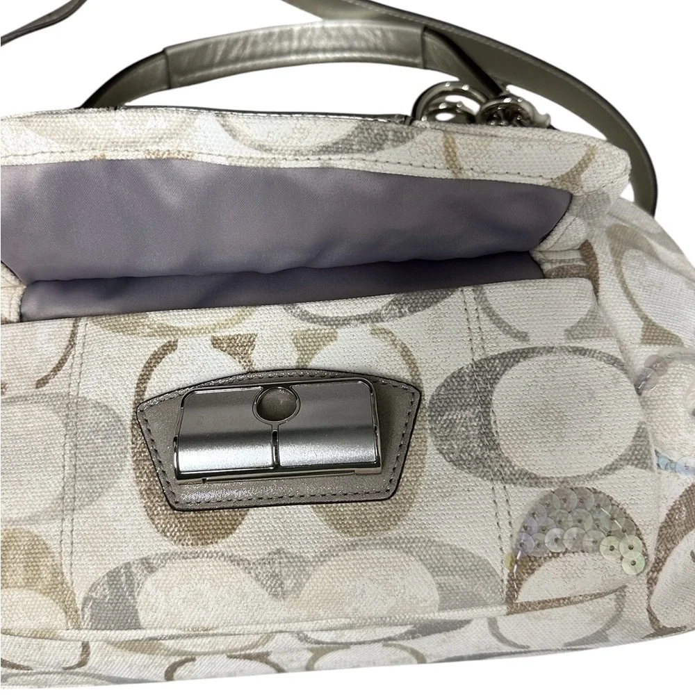 Coach Kristin Signature Dome Sequin Satchel Shoulder Bag #19338